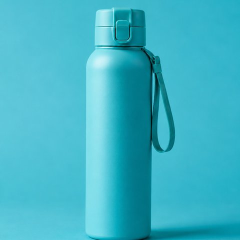 Teal water bottle post